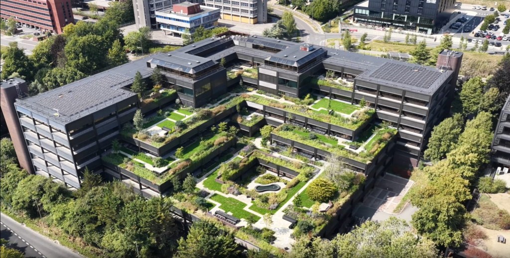 aerial image of mount batten project featuring stunning gardens